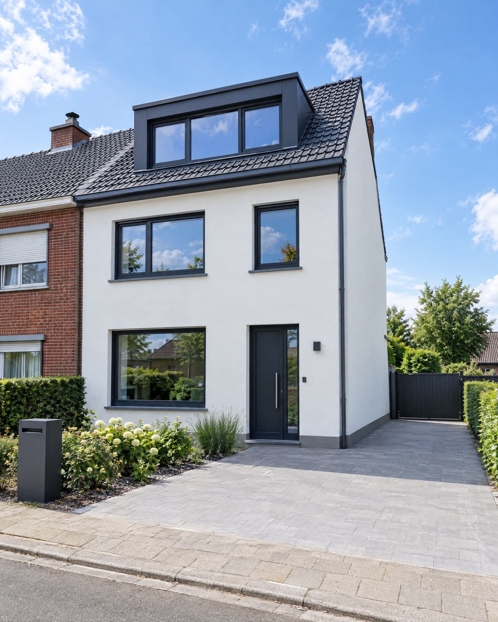 Crepi op buitenisolatie — voorbeeld van een gevelafwerking in Vlaams-Brabant